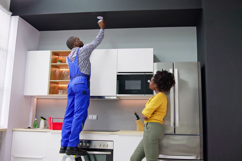 Smoke Alarm Kitchen Ceiling Installation by Professional