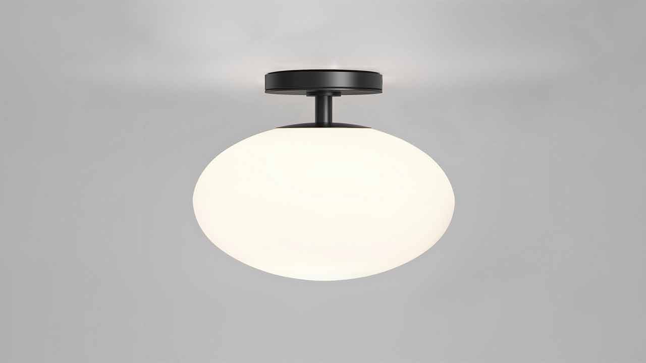 Zeppo Ceiling in Matt Black Bathroom Light IP44. Bathroom Lighting Ideas.