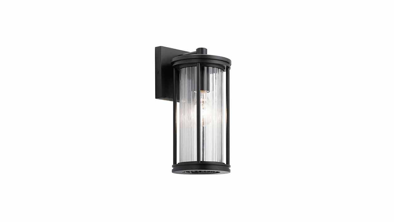 Barras 1 Small Exterior Wall Lantern in Black E27 Lamp