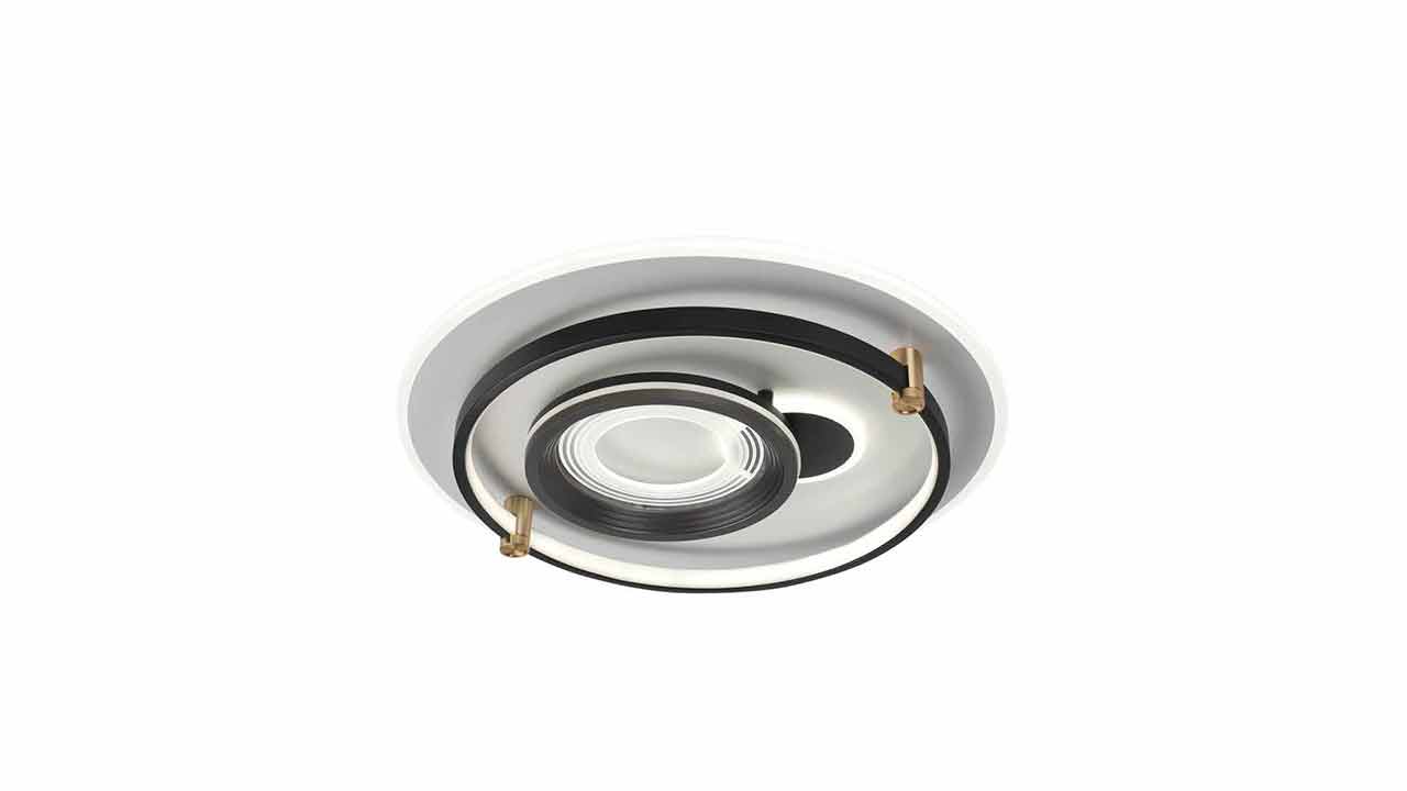 Round LED Ceiling Flush Light Dimmable Black Finish CCT. Flush Lights