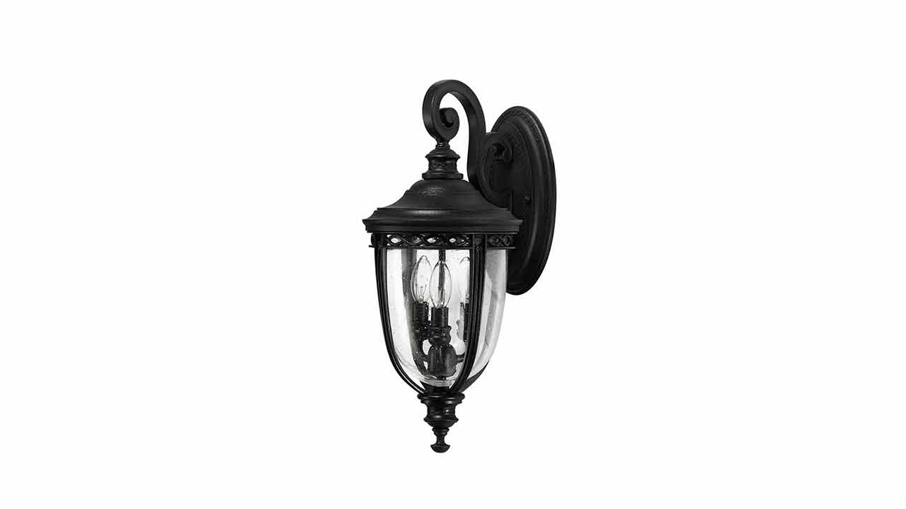 English Bridle 3 Light Medium Exterior Wall Lantern - Black