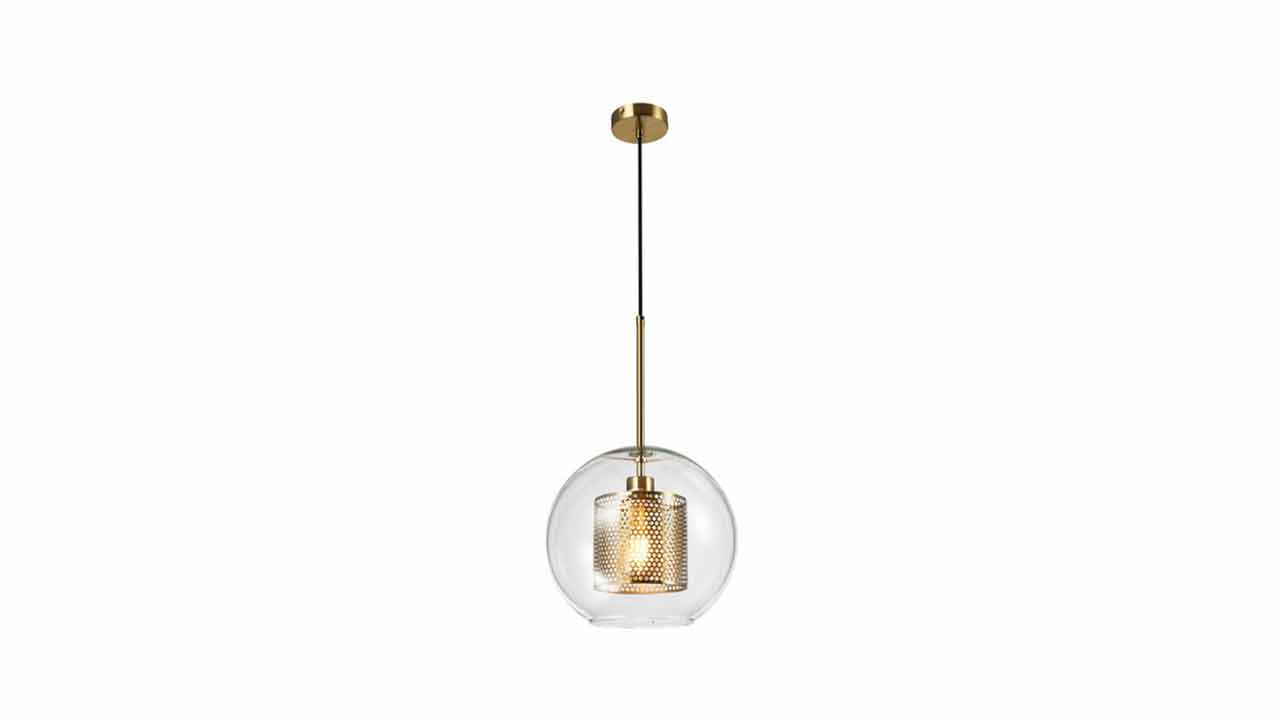 Retro Style Glass Ball Ceiling Pendant Light