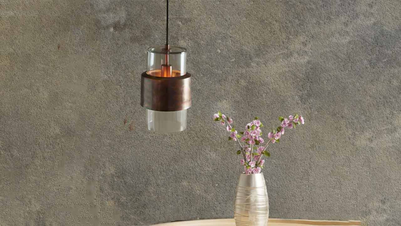 Copper Patina Glass Diffuser Pendant Ceiling Light