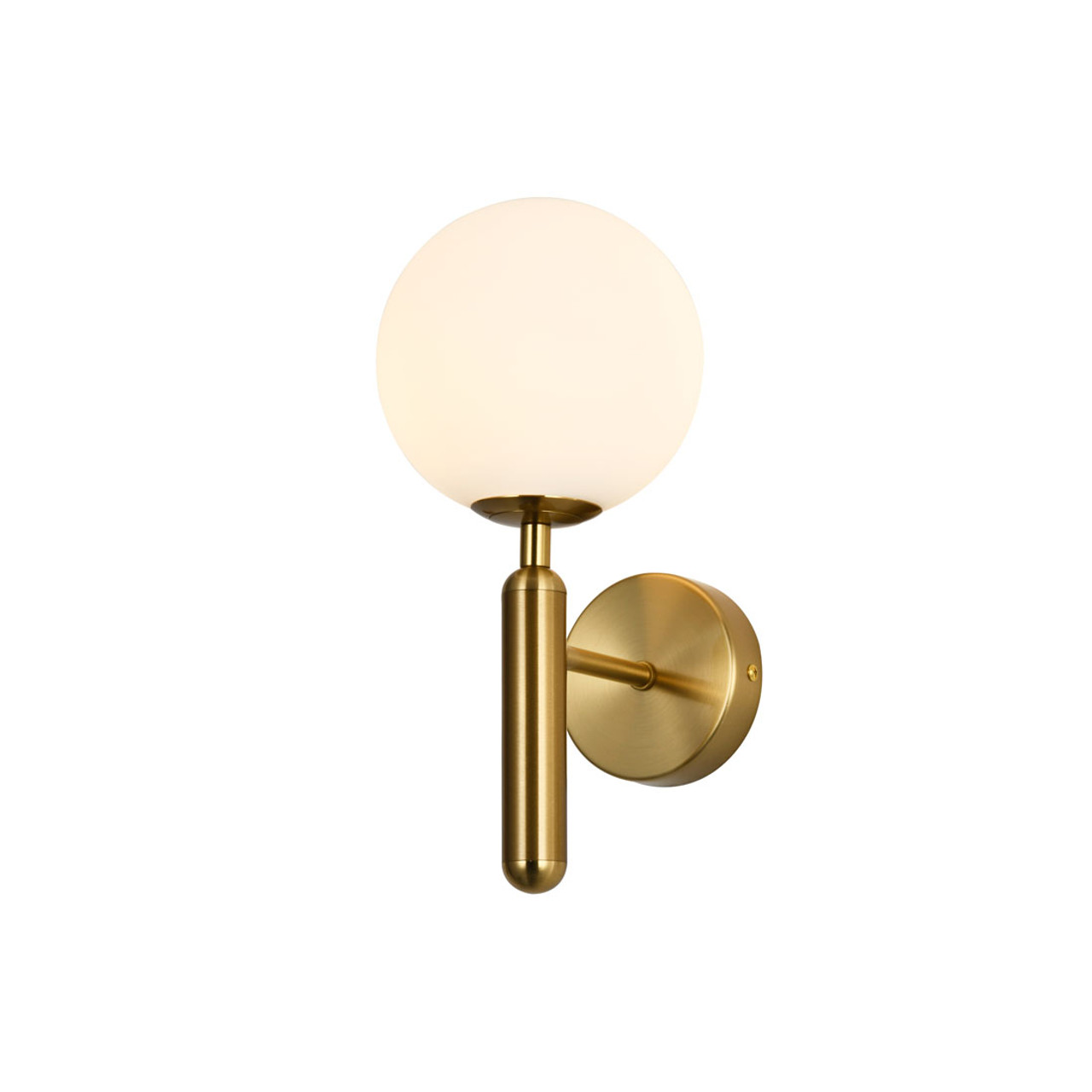 Spherical Opal Modern Luxury Scone Wall Light in Brass