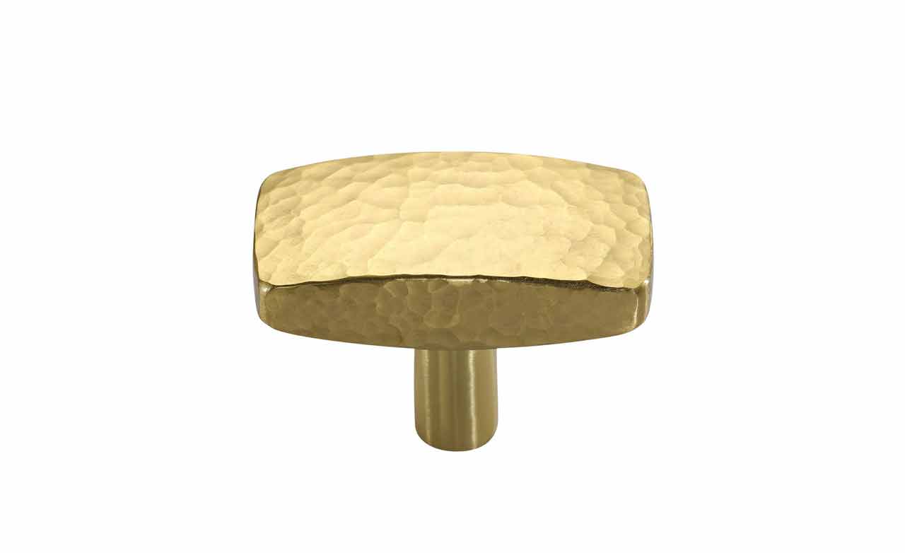 Rectangular Hammered Cabinet Knob. Cabinet Hardware.