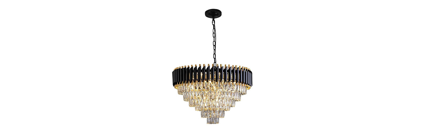 Crystal Chandelier in Black