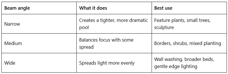 GU10 Spike Lights. Choosing bulbs, beam angles and brightness.
