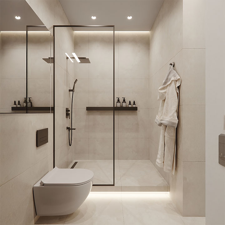 IP65 rated bathroom downlights
