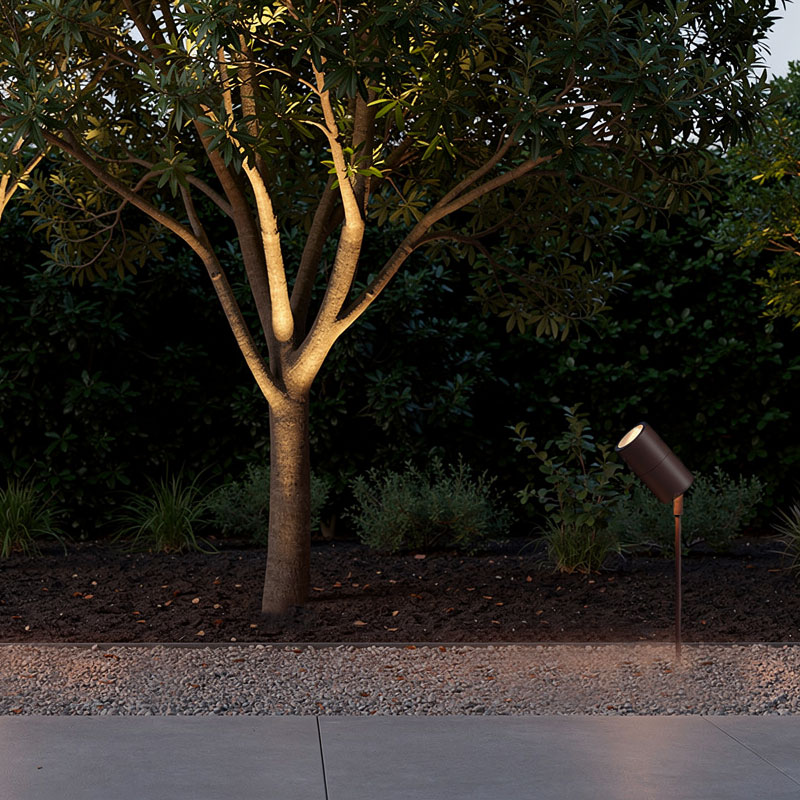 Exterior Garden Spike Lights- spacing and aiming
